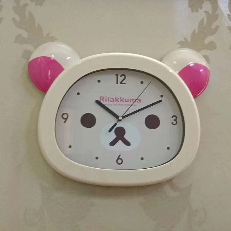 Rilakkuma Anime Wall Clock – Silent Quartz Bedroom Decor