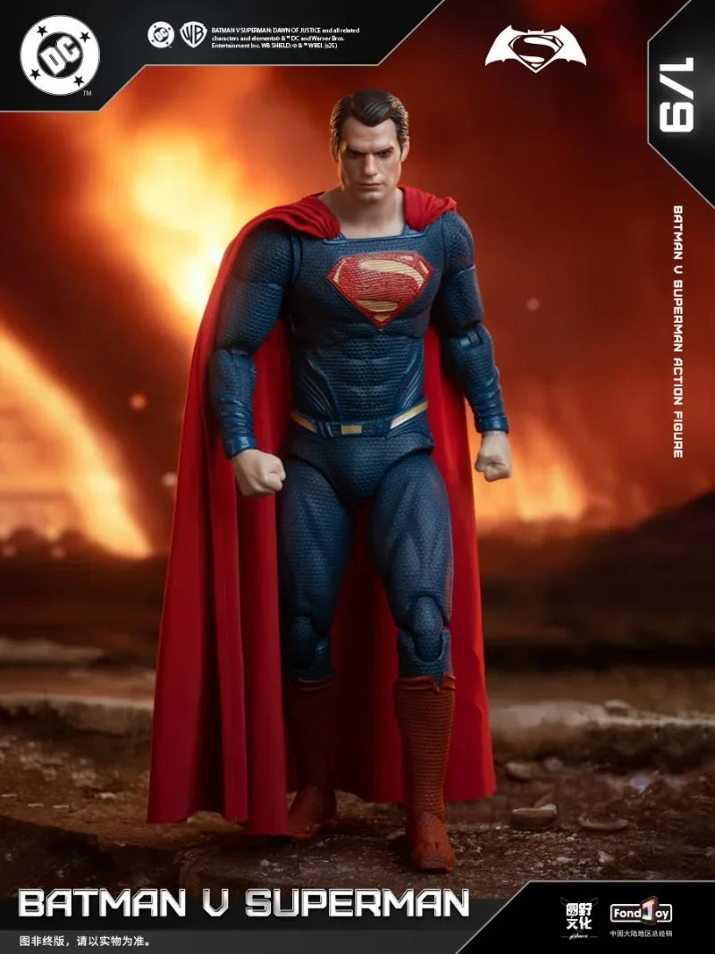 In Stock Fondjoy Batman VS Superman 1:9 Scale Action Figure Set DC Comics Movie Authentic Interchangeable Heads Boys Gifts Model