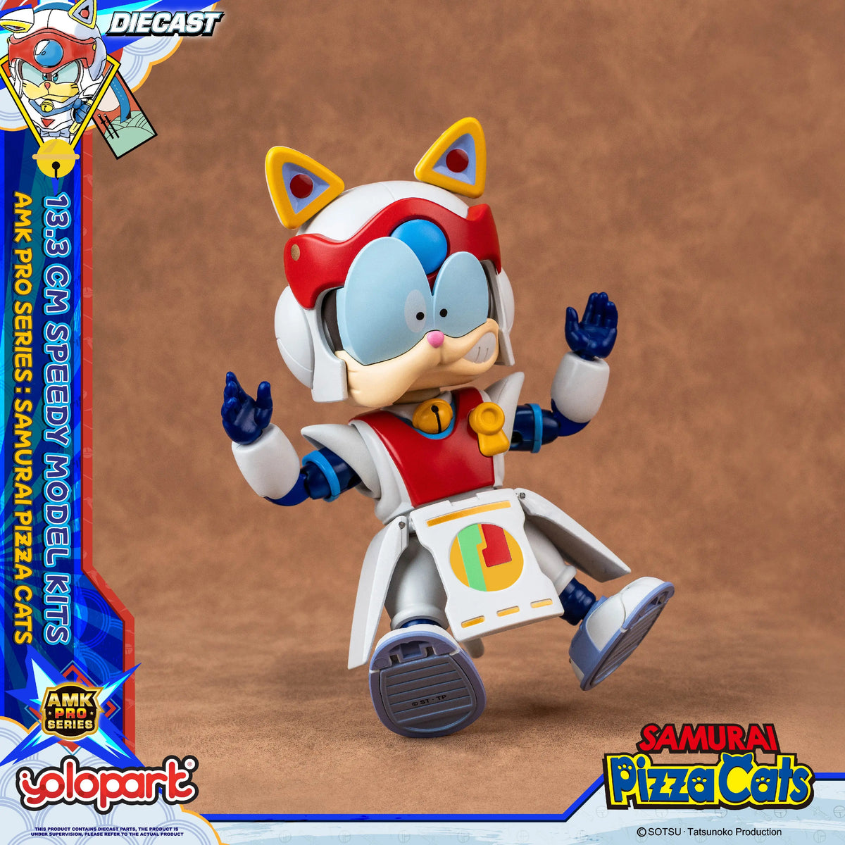 YOLOPARK 13.3cm Samurai Pizza Cats AMK PRO Series Speedy Model Kit TOY Gift For girl boy