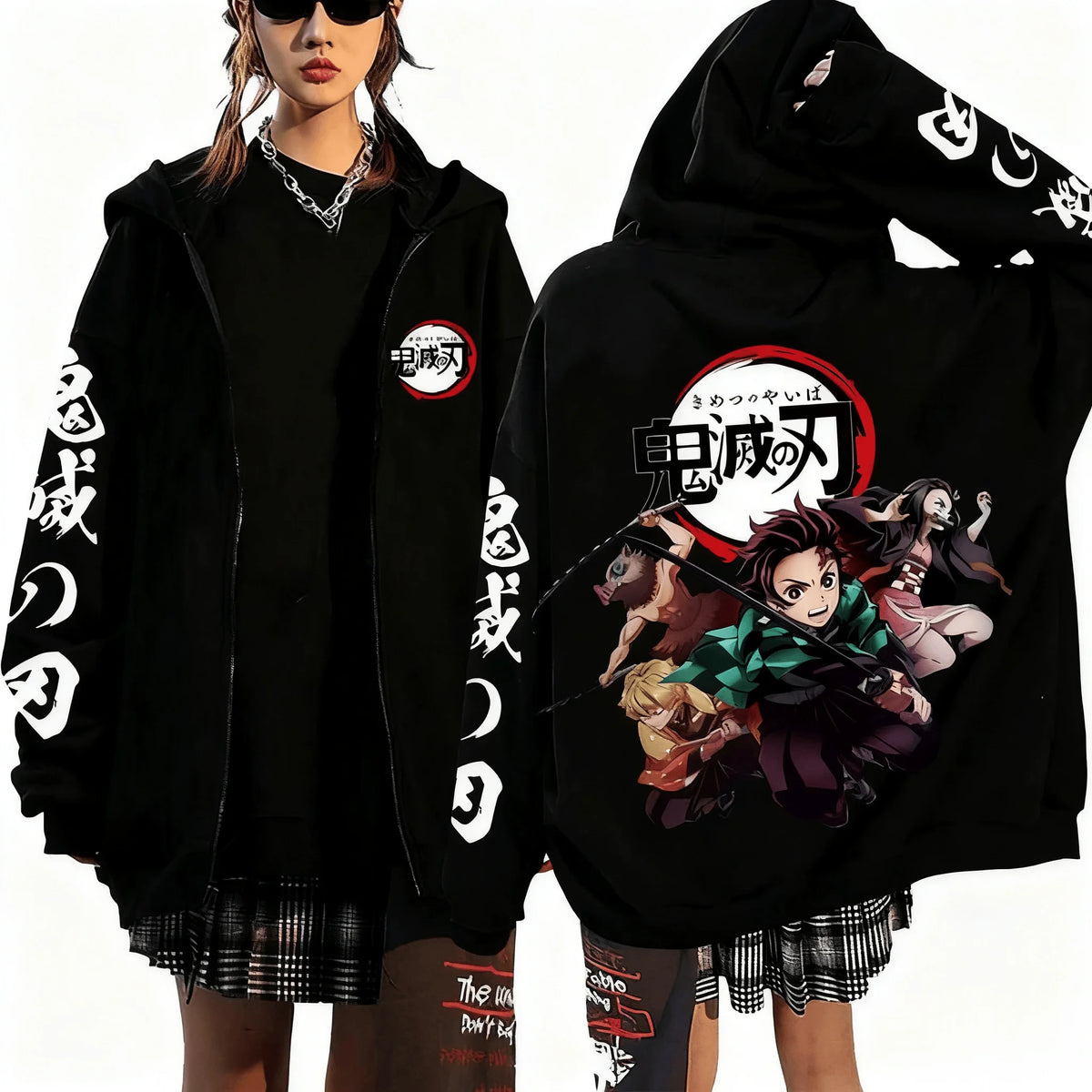 New Year Hot Selling Men's Devil Killer Anime Zipper Hoodie Men's and Women's Sportswear Street Wear Autumn and Winter Fashion