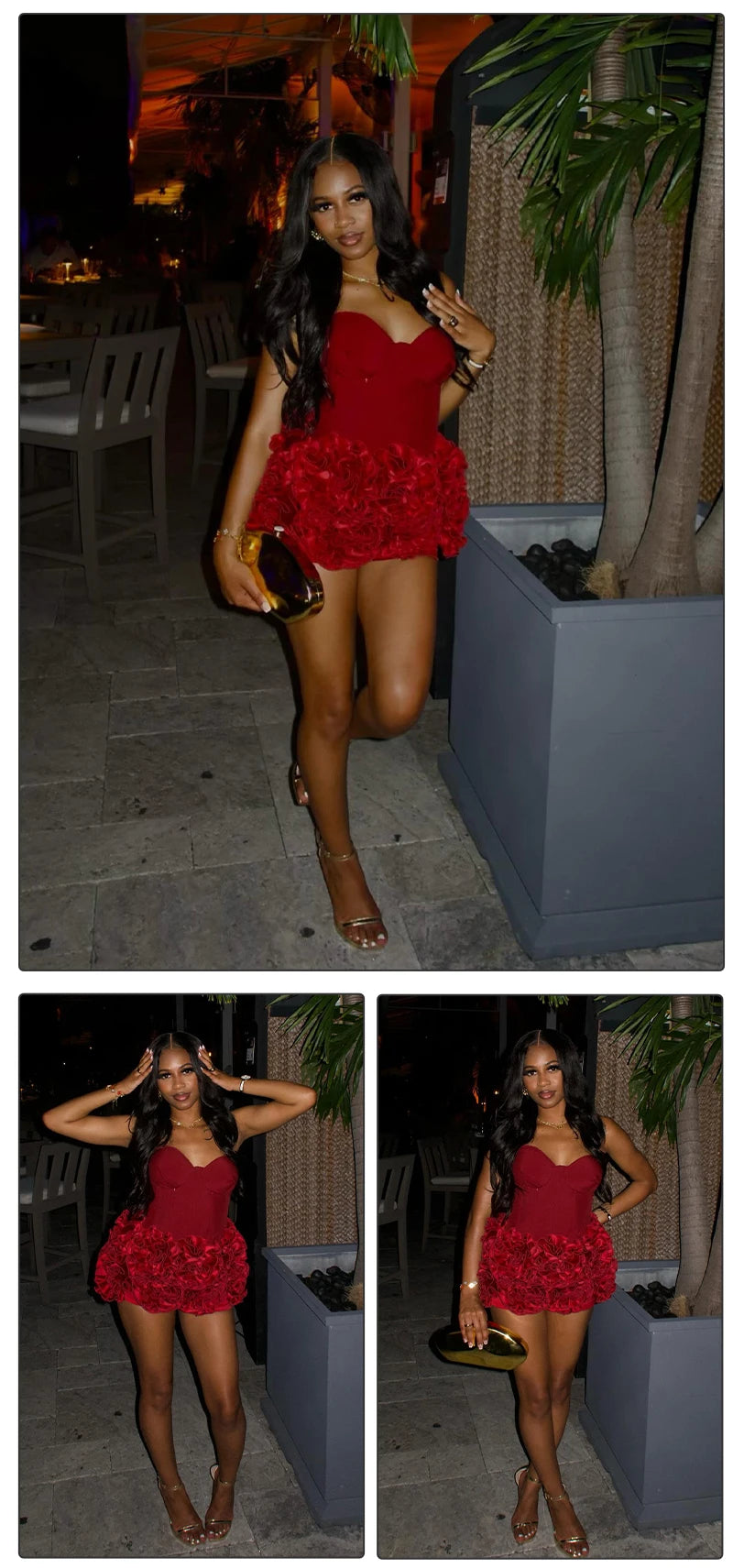 Structured Floral Mini Party Dress