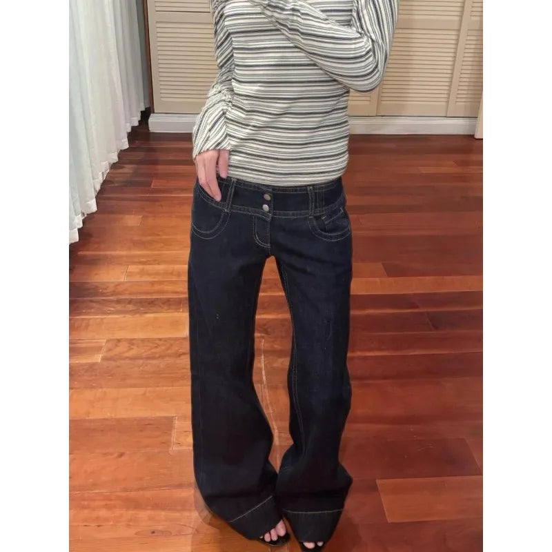 Women's Deep Blue Relaxed Denim Jeans