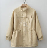 Adjustable Waist PU Leather Jacket