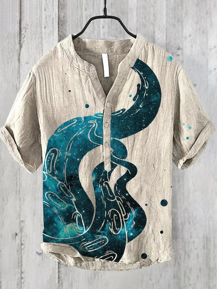 Men's USA-Made 3D Print V-Neck Summer Shirt | S-5XL