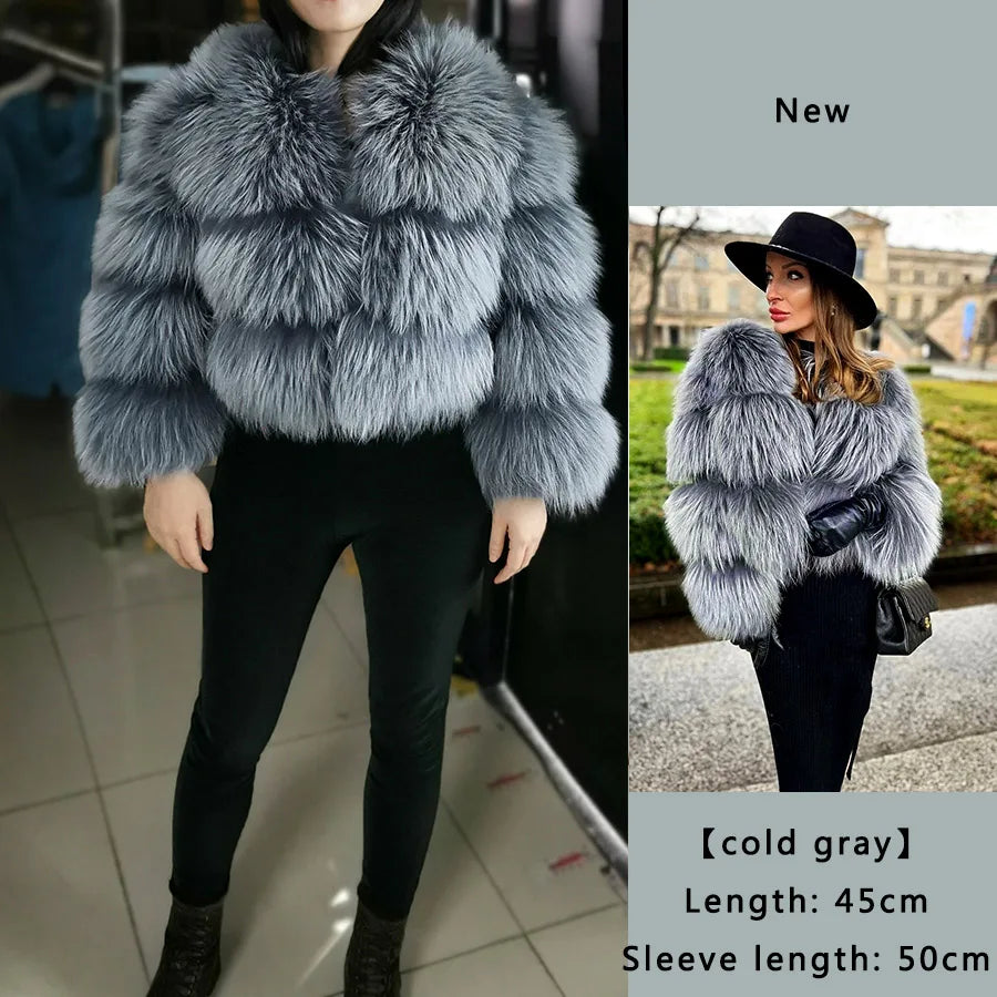 Luxury Women’s Real Raccoon & Fox Fur Jacket | Premium Winter Outerwear