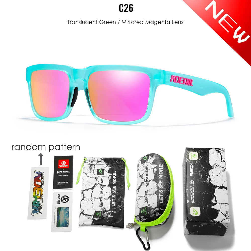 KDEAM All Black Men's Sunglasses Polarized And UV400 Protection Lens Driving Fishing Glasses Mirror With Complete Package