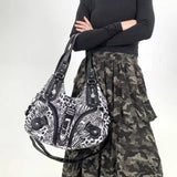 Y2K Leopard Print Shoulder Bag – Vintage Maillard Style