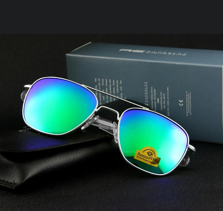 Men's Pilot Sunglasses – Mirror Lens UV400 Alloy Frame