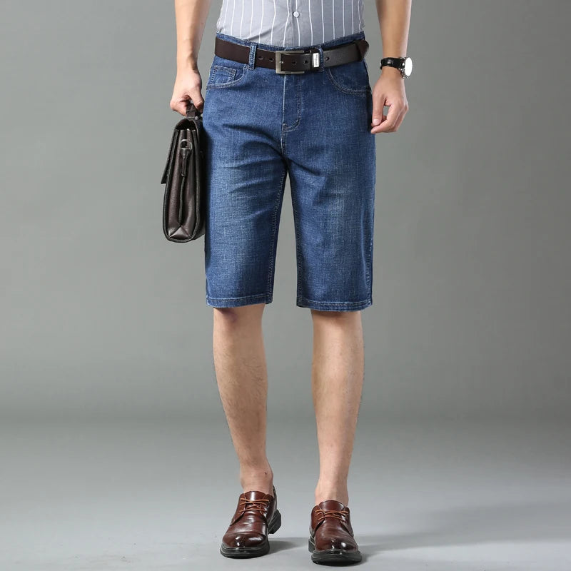 Men's Slim Stretch Denim Shorts | Summer Style
