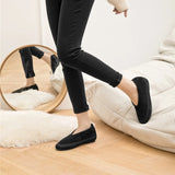 AIYUQI Women's Fur-Lined Leather Ballet Flats – Winter Comfort