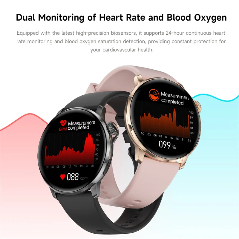 2026 New Lady Fashion Smart Watch women AMOLED HD Screen GPS Sport Heart Rate Bluetooth Call Waterproof Outdoor Smartwatch Women