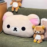 Rilakkuma Plush Bed Headrest Cushion For Dorms Soft Stuffed Bunk Bed Backrest Pillow Cute Decor For College Student Bedrooms