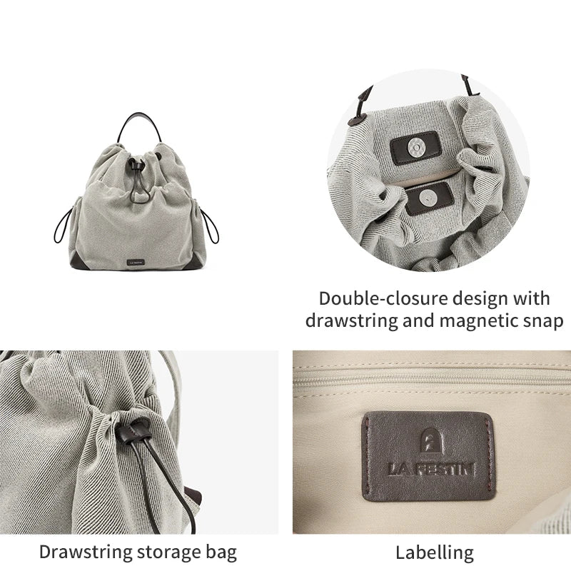 LA FESTIN Original Brand Backpack 2025 New Travel Bags for Woman Casual Tote Bags Large Capacity School Bag Shoulder Bag