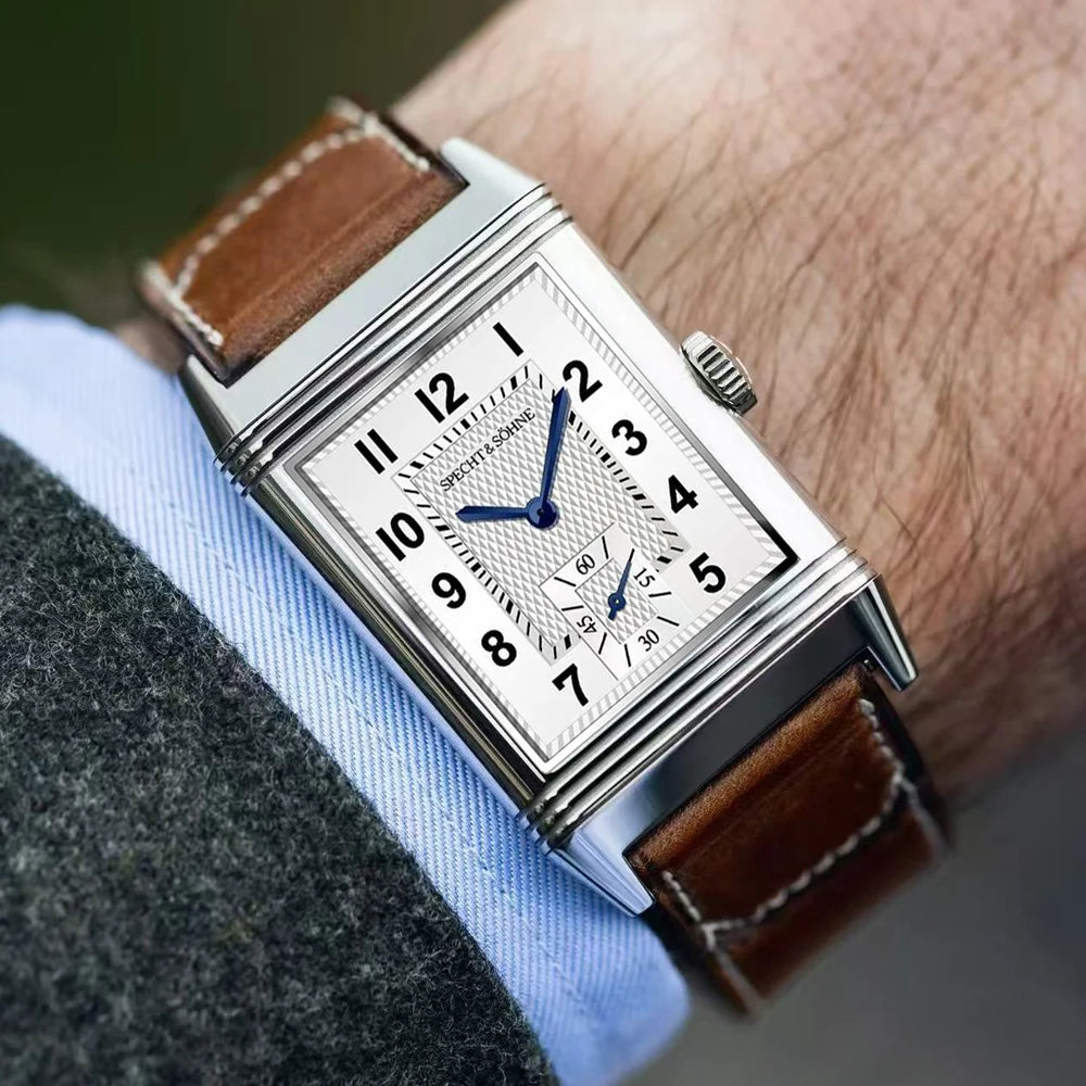 2026 New Versions Specht & Söhne Overturn Square Watch Men's Watches Ultrathin Quartz Movt Casual Men Watch Reloj Hombre 25.5MM