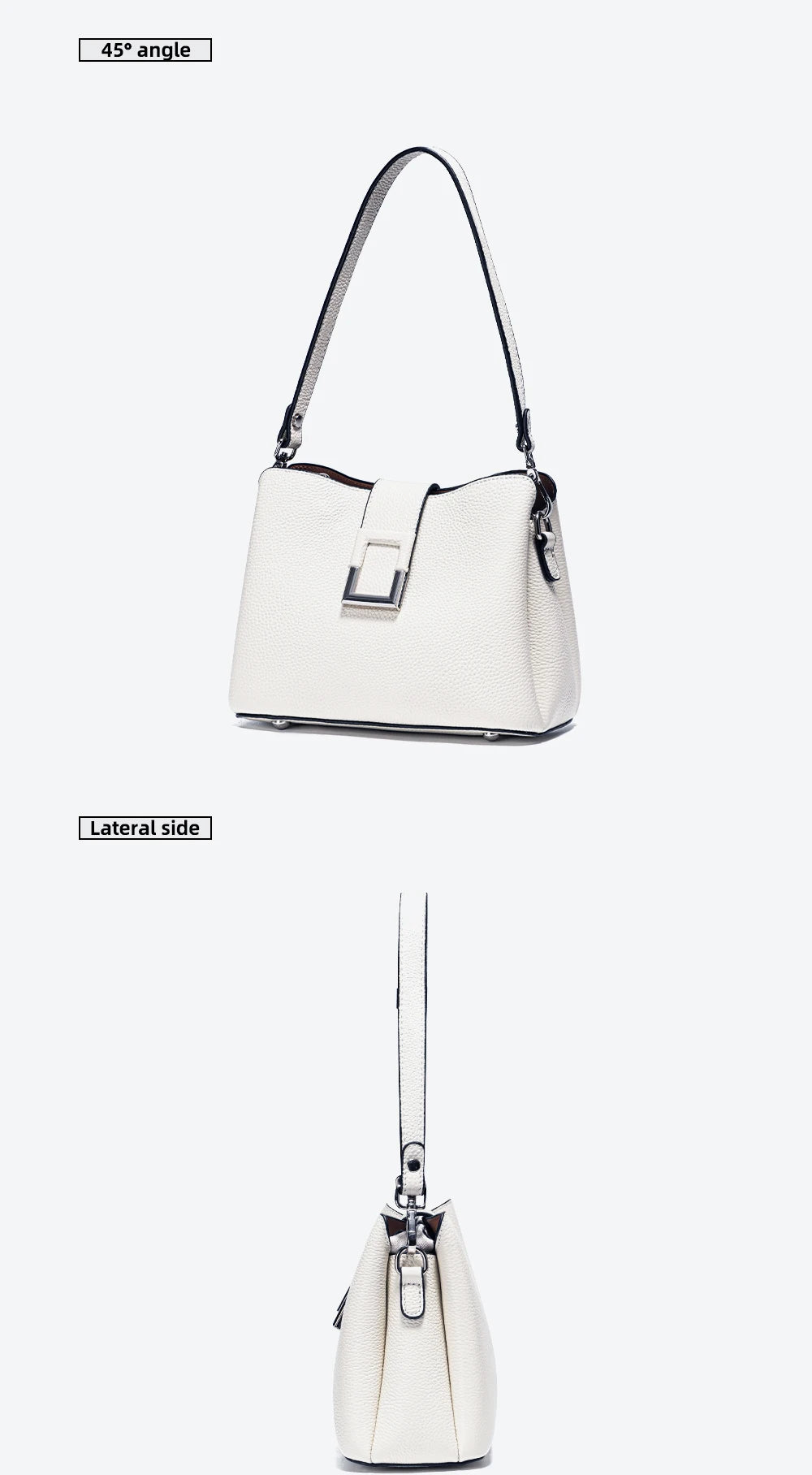 Zency Genuine Leather Bucket Shoulder Bag for Women