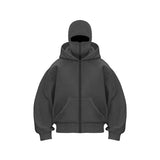 Y2K Double-Hood Zip-Up Balaclava Hoodie
