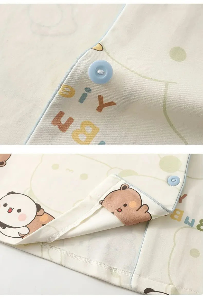 Bubu Dudu Unisex Flannel Pajama Set – Soft Cotton Sleepwear & Loungewear