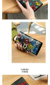 Genuine Leather Purse Wallet Female 3d Embossing Ladies Personality Retro Long Clutch Wallet Women Purse Coin Holders