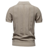 AIOPESON Men's Striped Mesh Polo Shirt | Breathable & Elegant