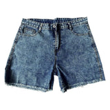 Women's High Waist Distressed Denim Shorts | Retro Slim Fit