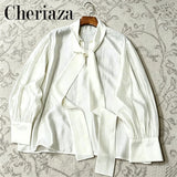 Women Summer Elegant Purple Blouses Shirts Tops 2026 Fashion Solid Loose Bow Blusas Female Elegant Street Top Clothing