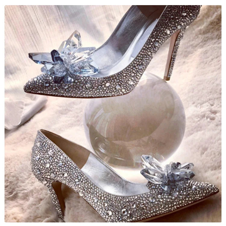 Women's Rhinestone Pointed-Toe Wedding Pumps