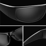 Dark Sunglasses for Men Wrap Around Sunglasses for Big Heads Men UV400 Protection glasses W8005