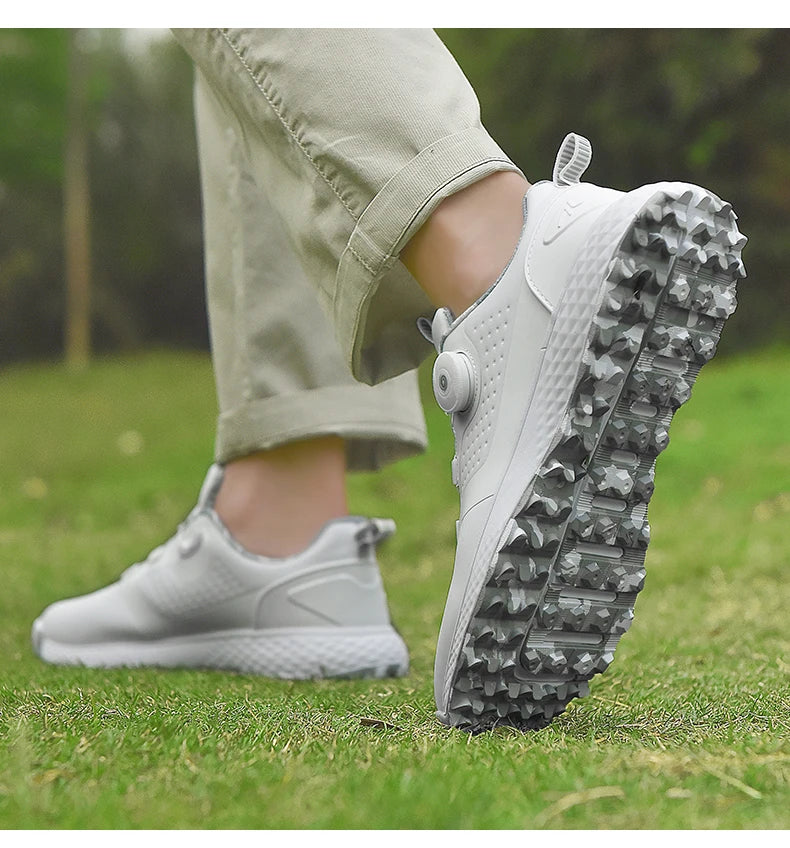 Men's Golf Sneakers Quick-Lace Casual Outdoor Shoes