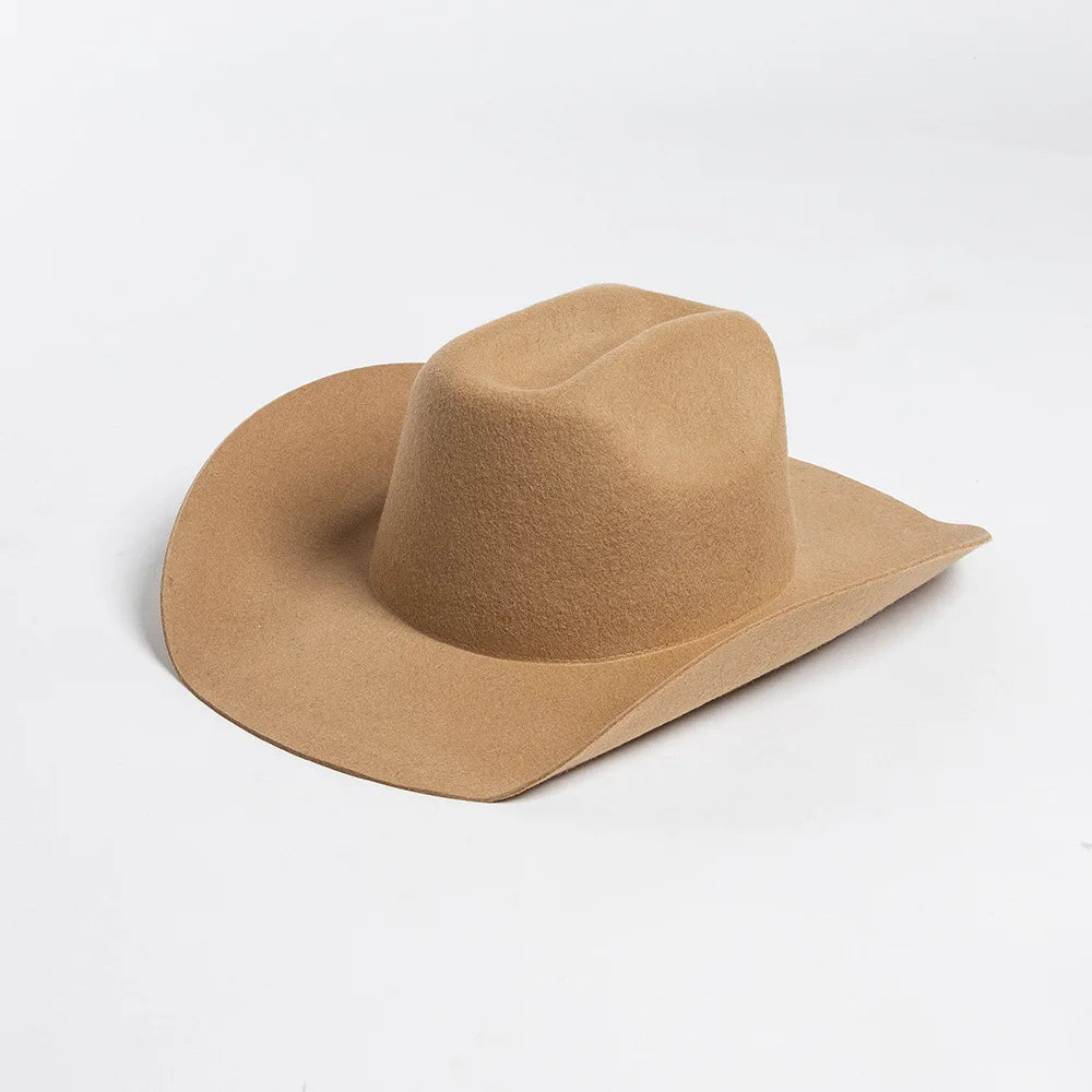 USPOP Wide Brim Wool Cowboy Hat – Unisex Felt Fedora