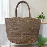 Fashionable Natural Rafia Grass Hand-woven Bag, Large Capacity, Lightweight, Versatile, Suitable for Daily Use, Women's Handbag