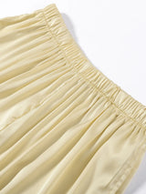 Women's Trousers 2 Pcs Suits Pleated Spaghetti Strap Cropped Tube Tops Elastic Waist Lace Up Pants Charming Ladies Partywear New