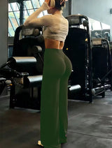 High-Waist Wide-Leg Gym Trousers
