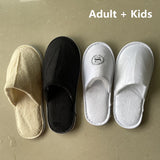 4Pairs/Lot Men Women Kids Disposable Hotel Guest Slippers Cotton Slides Home Travel SPA Slipper Hospitality Cheap Footwear