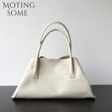 Motingsome Luxury Niche First-layer Cowhide Tote Bag Woman Large Capacity Shoulder Underarm Bag Casual Tote Big Handbag 2025 New