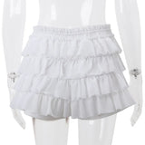 Cryptographic Fashion Y2K Ruffle Tiered Mini Skirts Co-ord Sets Elegant Outfits Tie Front Tops and Skirt 2 Piece Matching Sets