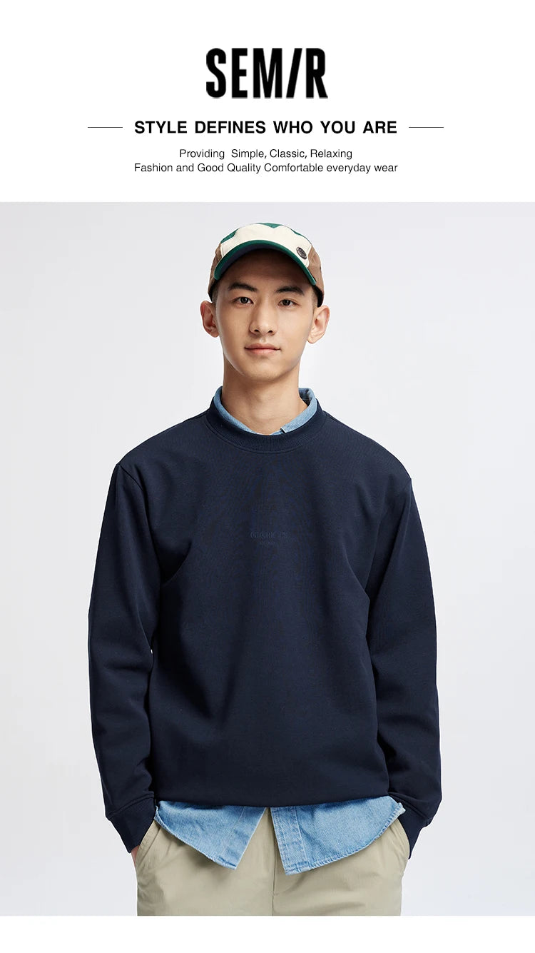 Semir Unisex Sweatshirt Regular Shoulder Crew Neck Soft Cotton Feel Pullover Everyday Casual Style Autumn Top 2026