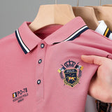 Men's Embroidered Polo Shirt – Casual Short Sleeve Top