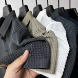 Men's Textured Knit Polo – Breathable Business Casual