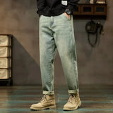 Men’s Retro Relaxed-Fit Cotton Harem Jeans
