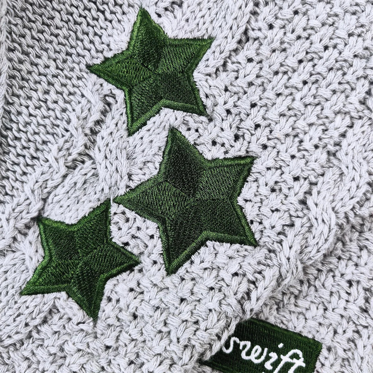 Chic Vintage Star Print Knit Cardigan - V-Neck Aesthetic Preppy Sweater