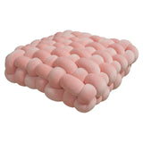 Living Room Soft Plush Knot Cushion,Sofa Pillow Solid Square Hand-Woven Home Throw Pillow,Square Woven Seat Cushion