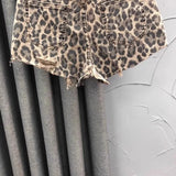 Leopard Print High-Waist Denim Shorts for Women