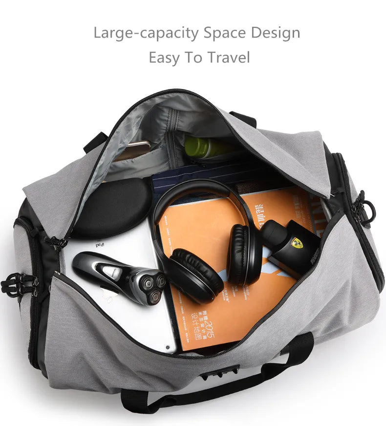 OZUKO Garment bag Multifunction Men Suit Storage Large Capacity Luggage Handbag Male Waterproof Travel Duffel Bag Shoes Pocket