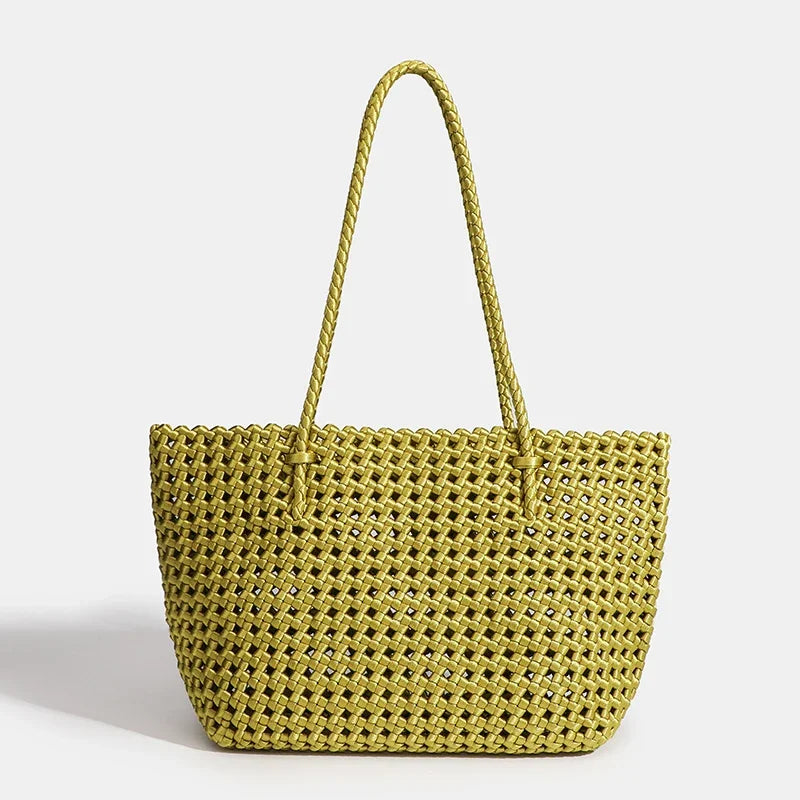 Nylon Bucket Bag Women Shoulder Strap Handbag Woven Tote Luxury Designer Medium Size