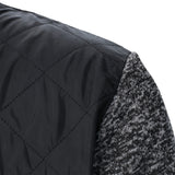 Men's Autumn/Winter Zip-Up Knit Jacket – Striped Check Stand Collar Sweater Coat
