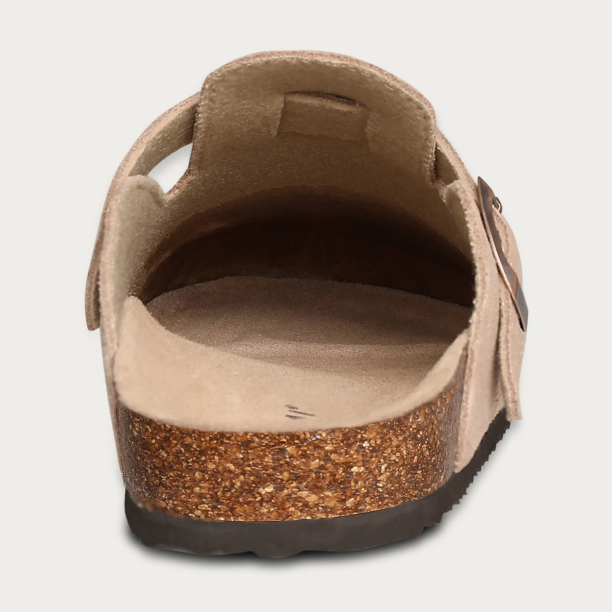 Evshine Men's Suede Clogs Fashion Leather Mules Cozy Footbed Slippers With Adjustable Buckle AntiSlip Cork Slippers Unisex Mules