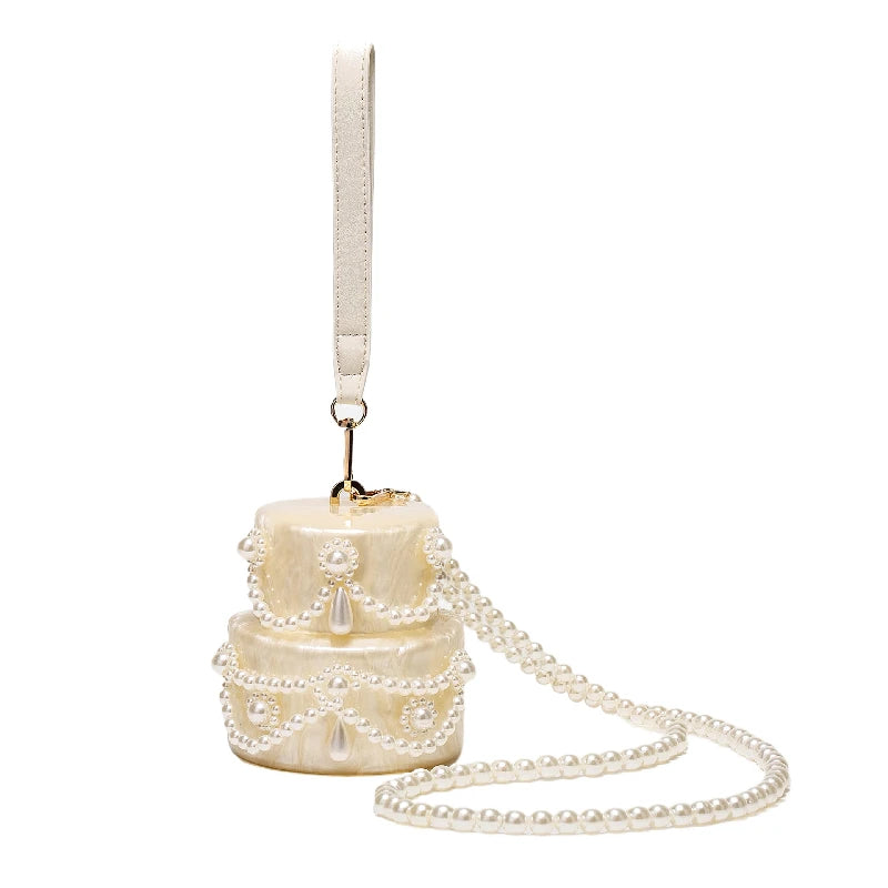New Handbag Shoulder Crossbody Bag Special Shape Fashion Acrylic Shell Clutch Evening Bags Wedding Party Women Bead Luxury Brand