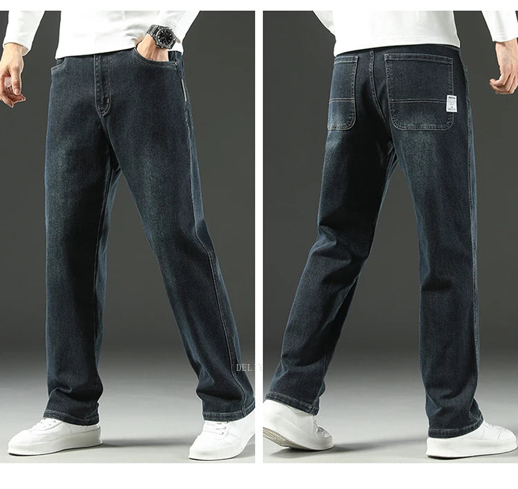 Men’s Relaxed Wide-Leg Stretch Jeans