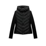 Elegant Patchwork Hooded Sport Coat