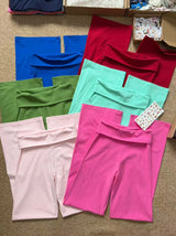 Women's Foldover Low-Rise Straight-Leg Pants